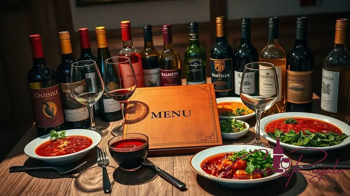 A carta de vinhos e preços justos