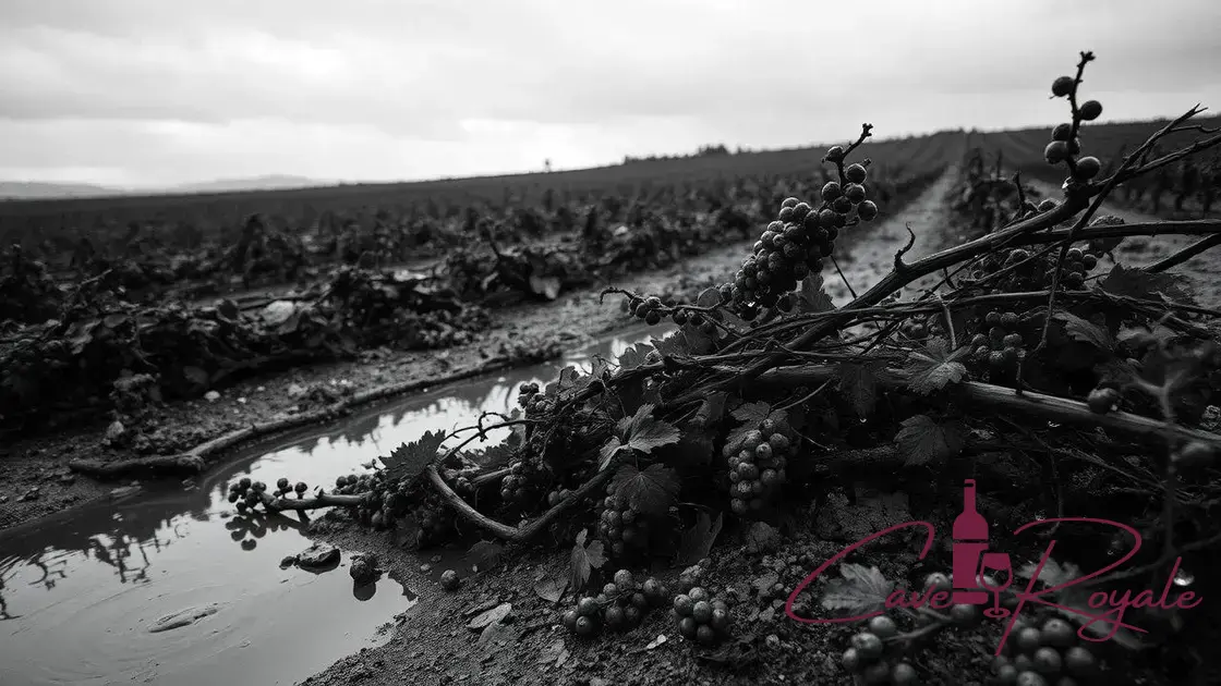 Consequências da tempestade sobre a produção de vinho