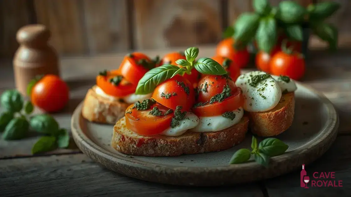 Bruschetta caprese com pesto