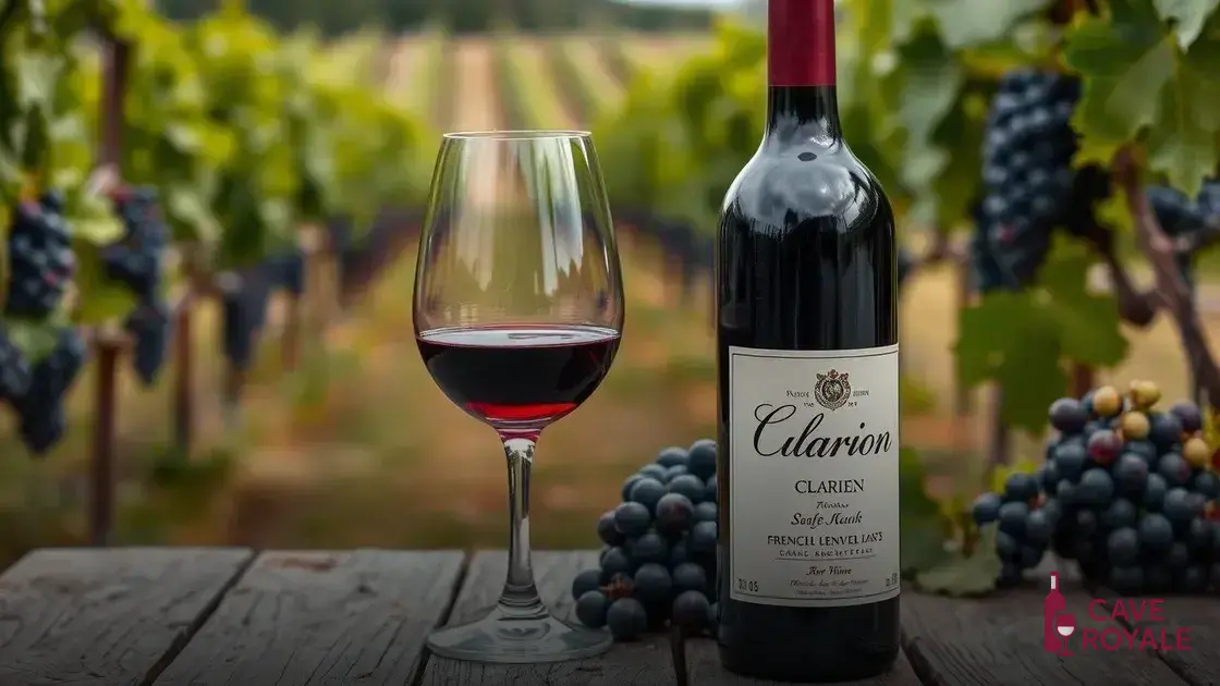 Características do vinho tinto Clarion