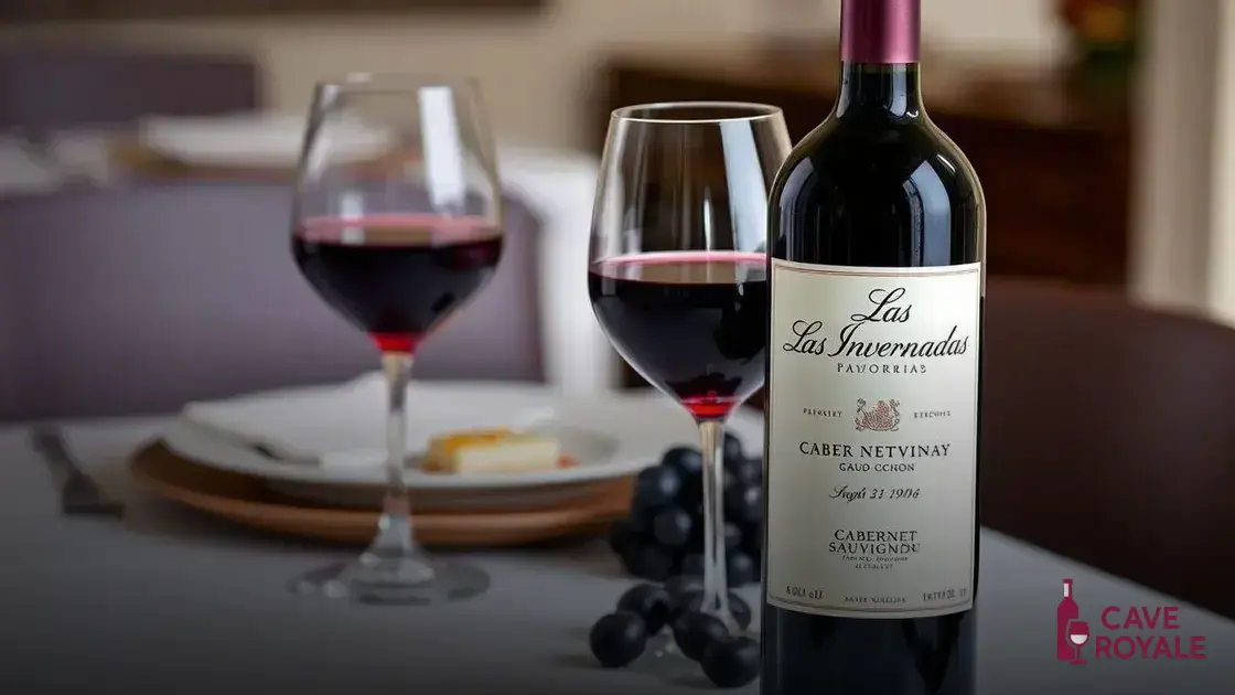 Características do vinho tinto Las Invernadas Cabernet Sauvignon