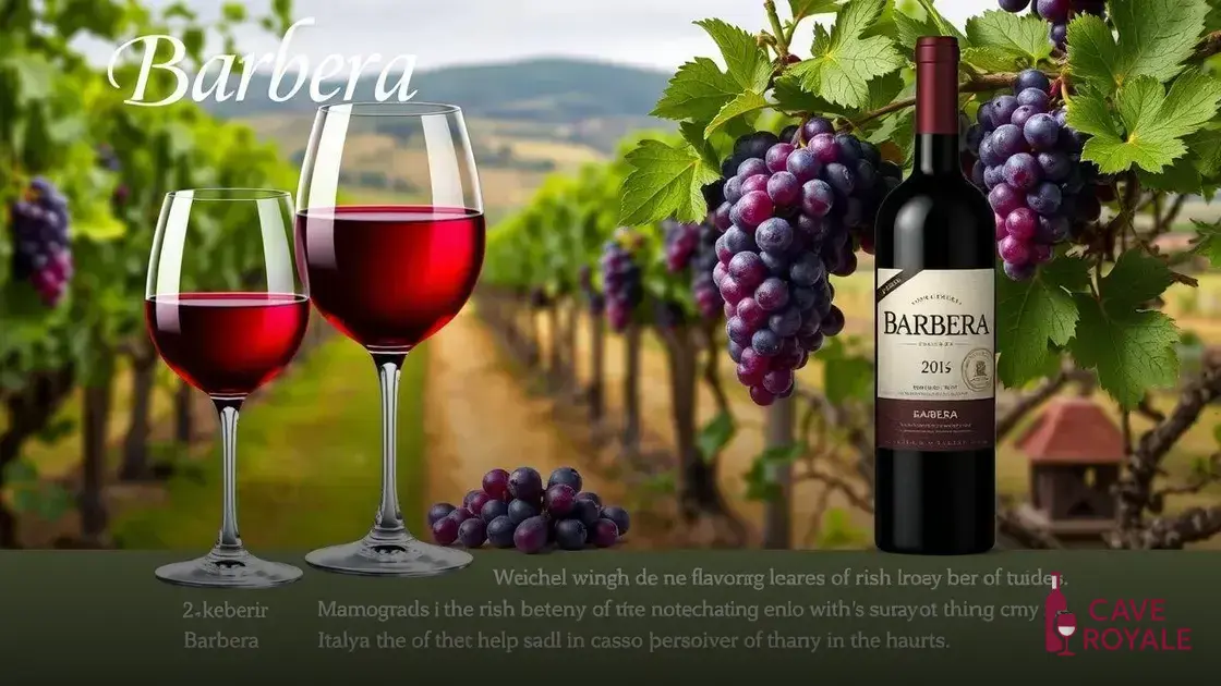 Características dos vinhos Barbera