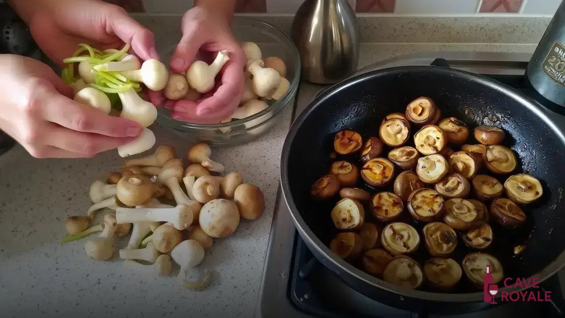 Cozinhando mudas de cogumelos