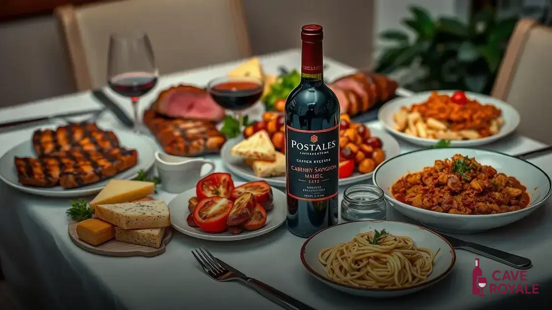 Harmonização ideal para o Postales Cabernet Sauvignon Malbec