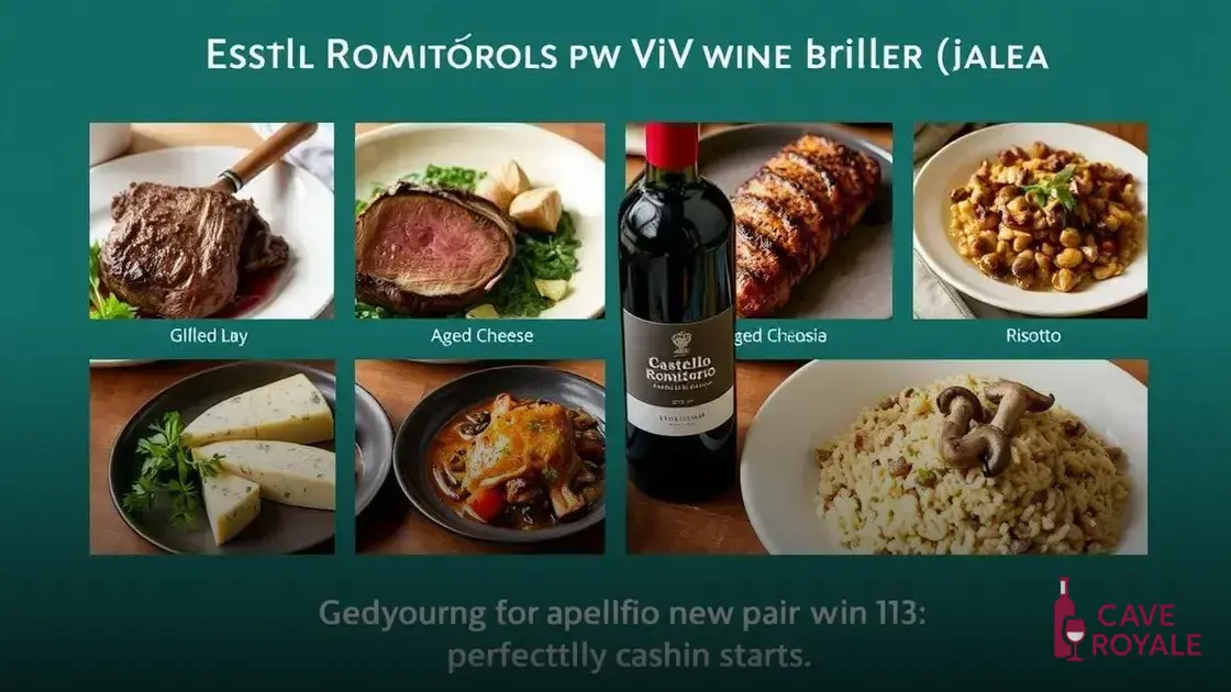 Harmonizações perfeitas para o Vinho Castello Romitório