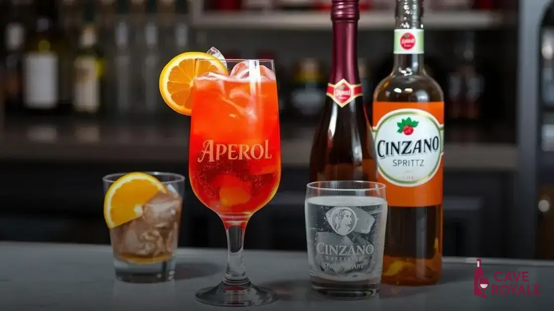 Ingredientes essenciais para um aperol spritz