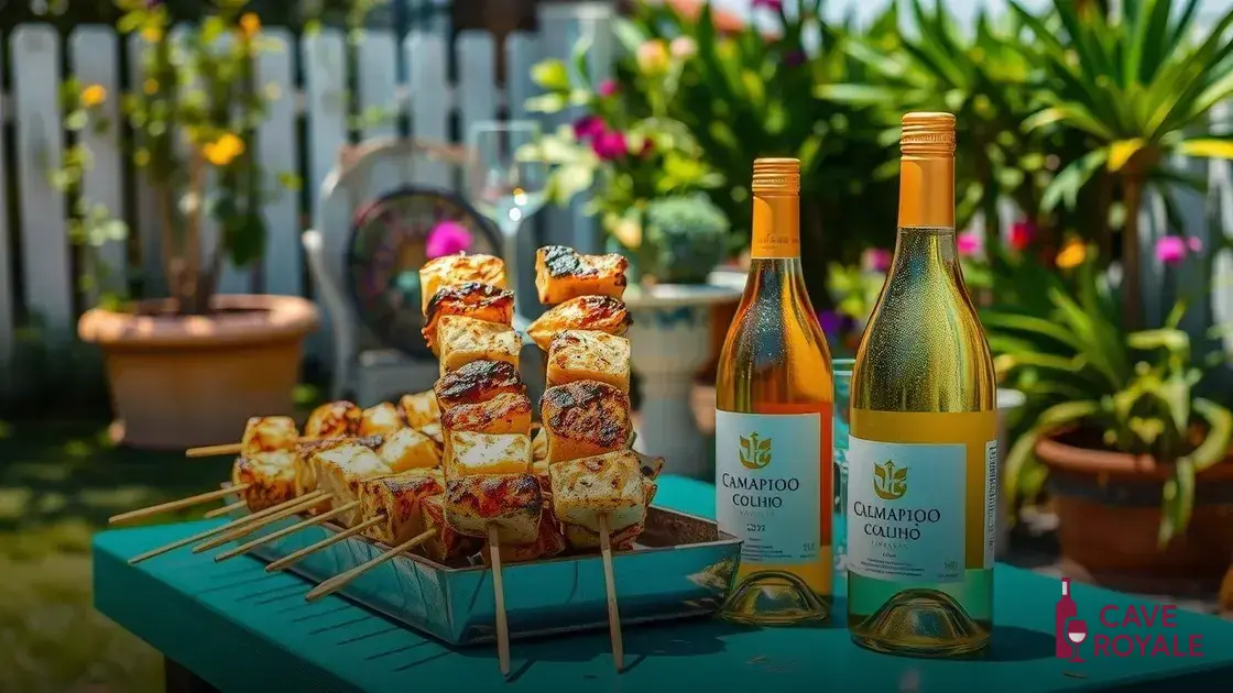 Queijo coalho e vinhos brancos refrescantes