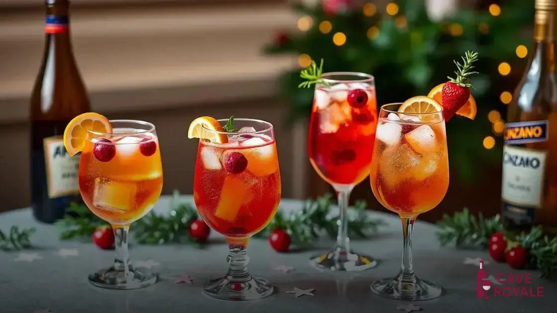 Variações do coquetel com espumante cinzano