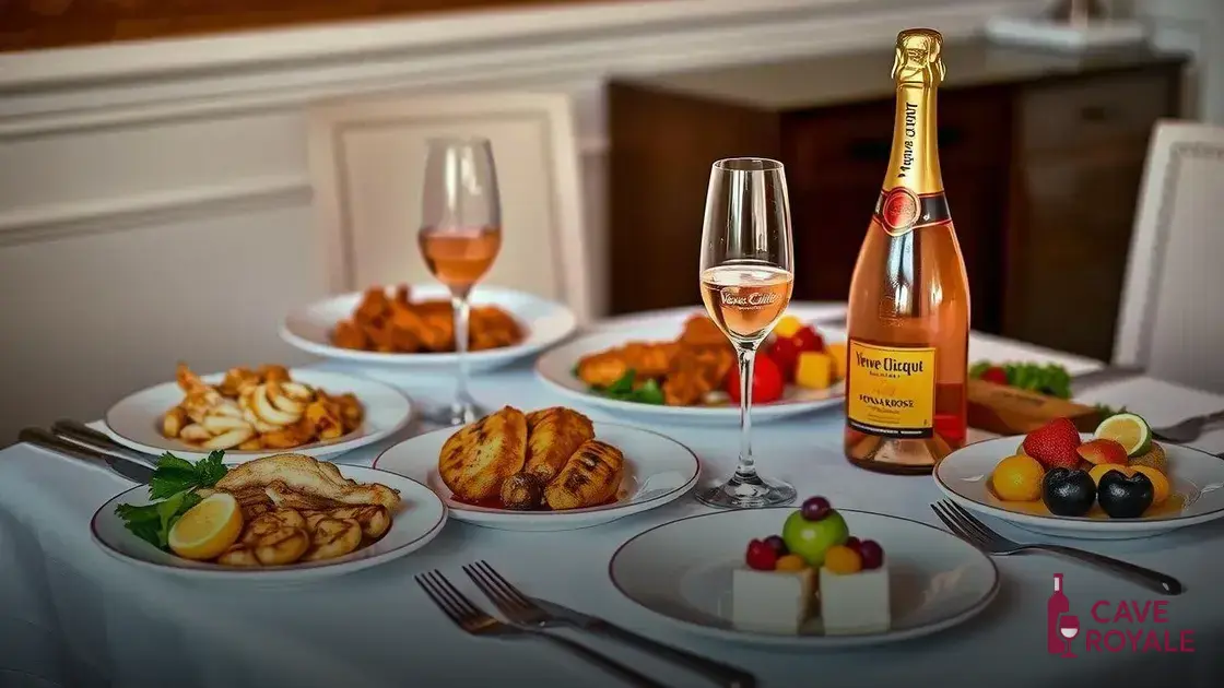 Harmonização do Veuve Clicquot com pratos