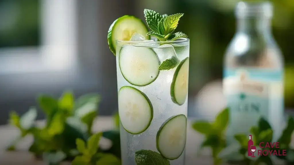 Gin tônica com pepino e hortelã: frescor em cada gole